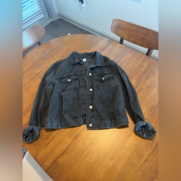 H&M Jackets & Coats Hm Black Denim Jacket Poshmark